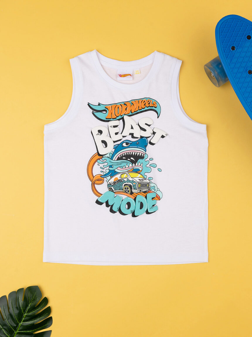 Canotta bianca hot wheels bambino - Prénatal