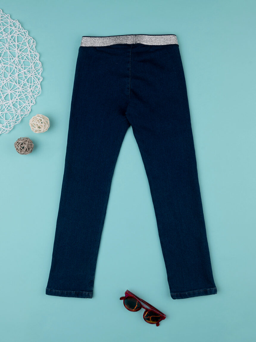 Pantaloni lunghi bambina blu con piping - Prénatal