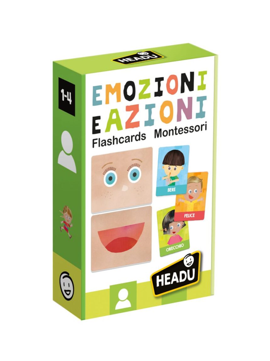 Flashcards montessori emozioni e azioni. per sviluppare autonomia e personalità 1/4 anni - headu - Headu