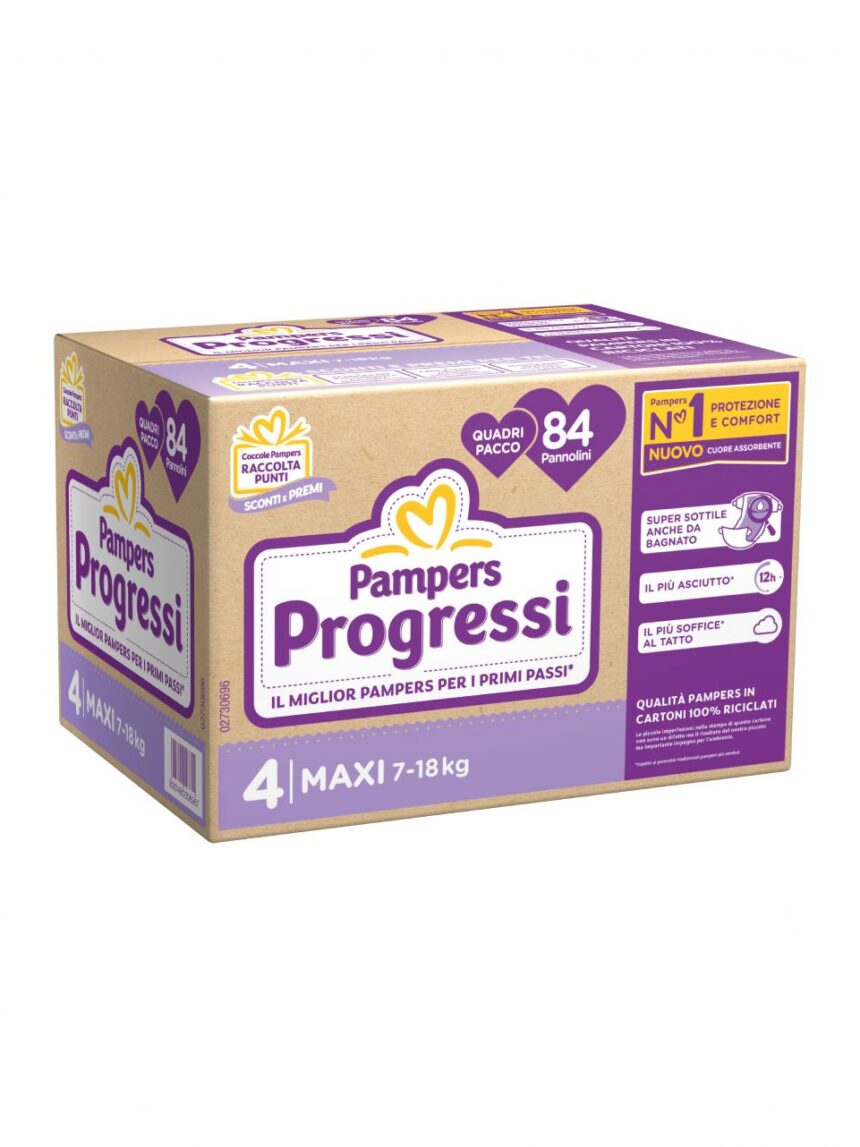 Progressi taglia 4 maxi quadri pacco x84 - pampers - Pampers