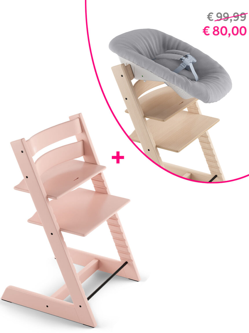 Tripp trapp serene pink + newborn set a un prezzo speciale - Stokke