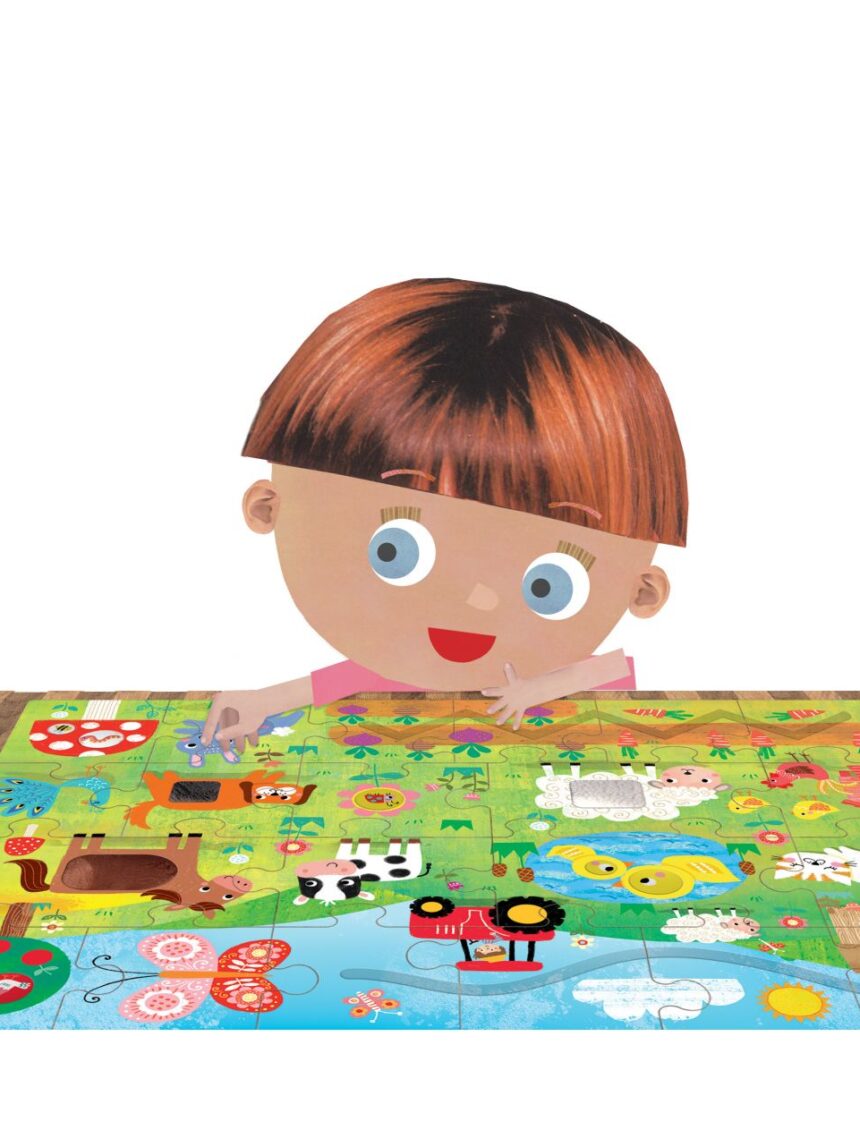 Tactile puzzle montessori. gioco multiattività per i più piccoli 1/4 anni - headu - Headu