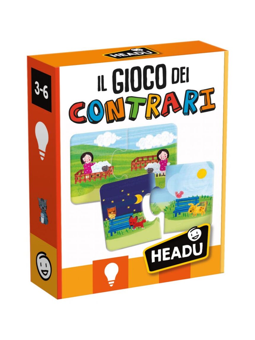 Il gioco dei contrari. gioco di logica per imparare a confrontare 3/6 anni - headu - Headu