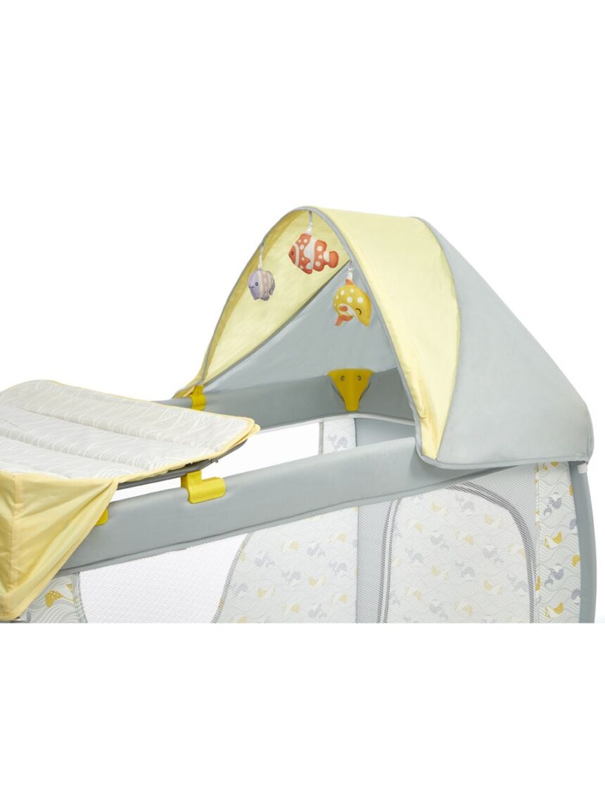 Lettino da viaggio deluxe oceano pesciolini grigio - Giordani