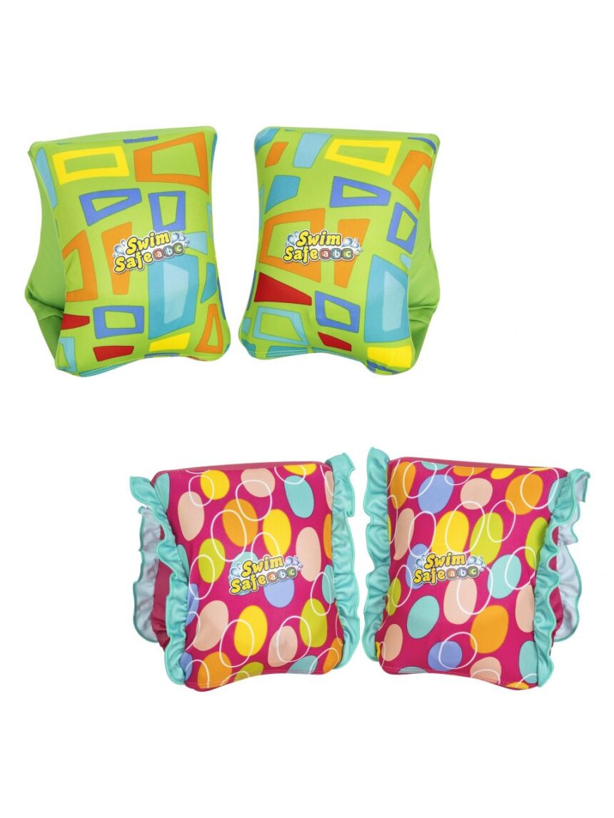 Braccioli in tessuto swim safe abc™ aquastar™ 38x14 cm. chiusura regolabile misura s/m - 2 colori assortiti - bestway - Bestway