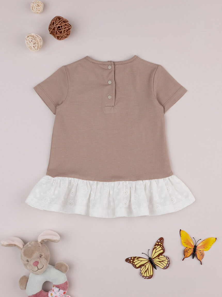 T-shirt bimba panna/marrone organic cotton - Prénatal