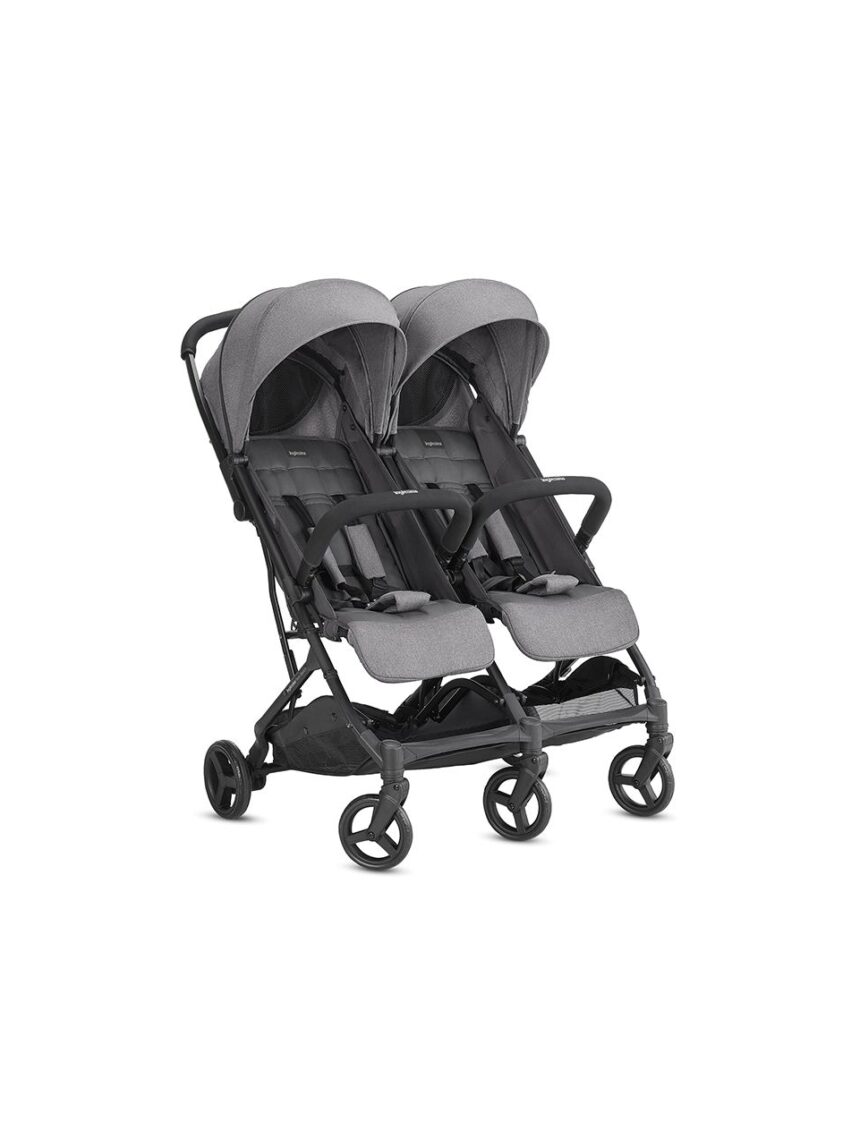 Passeggino gemellare twin sketch grey telaio nero - Inglesina