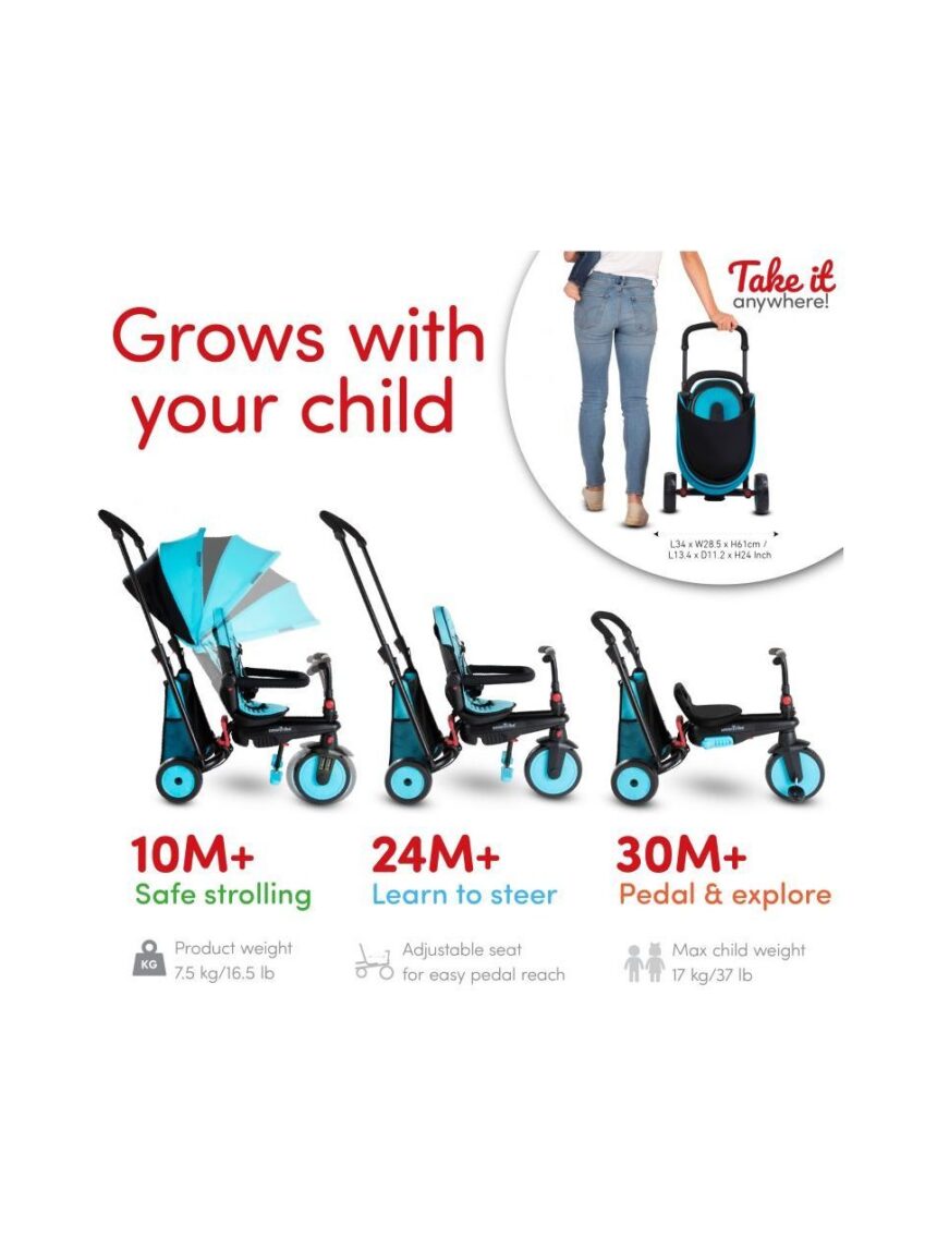 Smartrike str3 folding 6 in 1 blu - SmarTrike