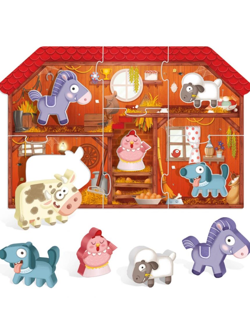 Montessori first puzzle the farm. un gioco per la coordinazione sensoriale 2/4 anni - headu - Headu