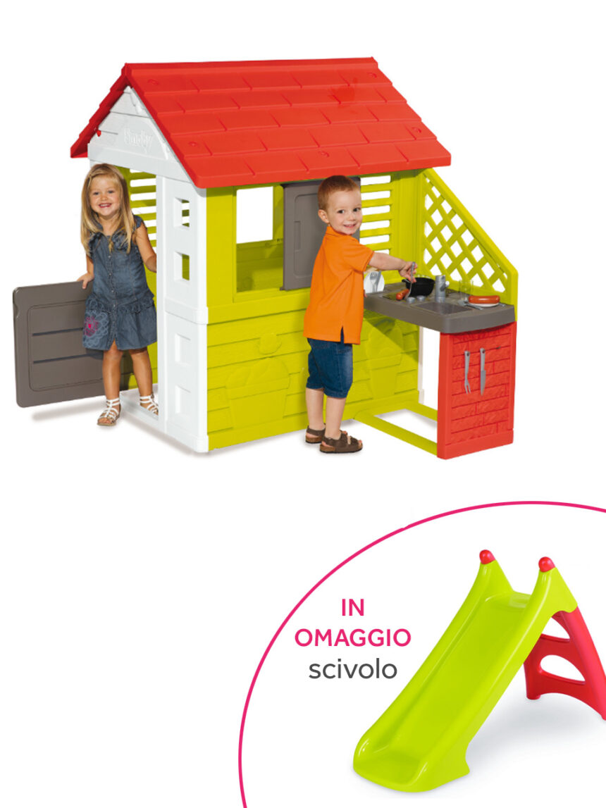 Casa natura e cucina e scivolo xs slide rosso/verde in omaggio - Smoby
