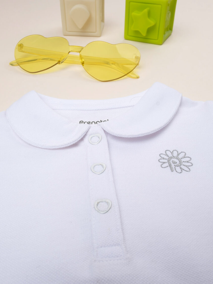 Polo bianca bambina maniche corte - Prénatal