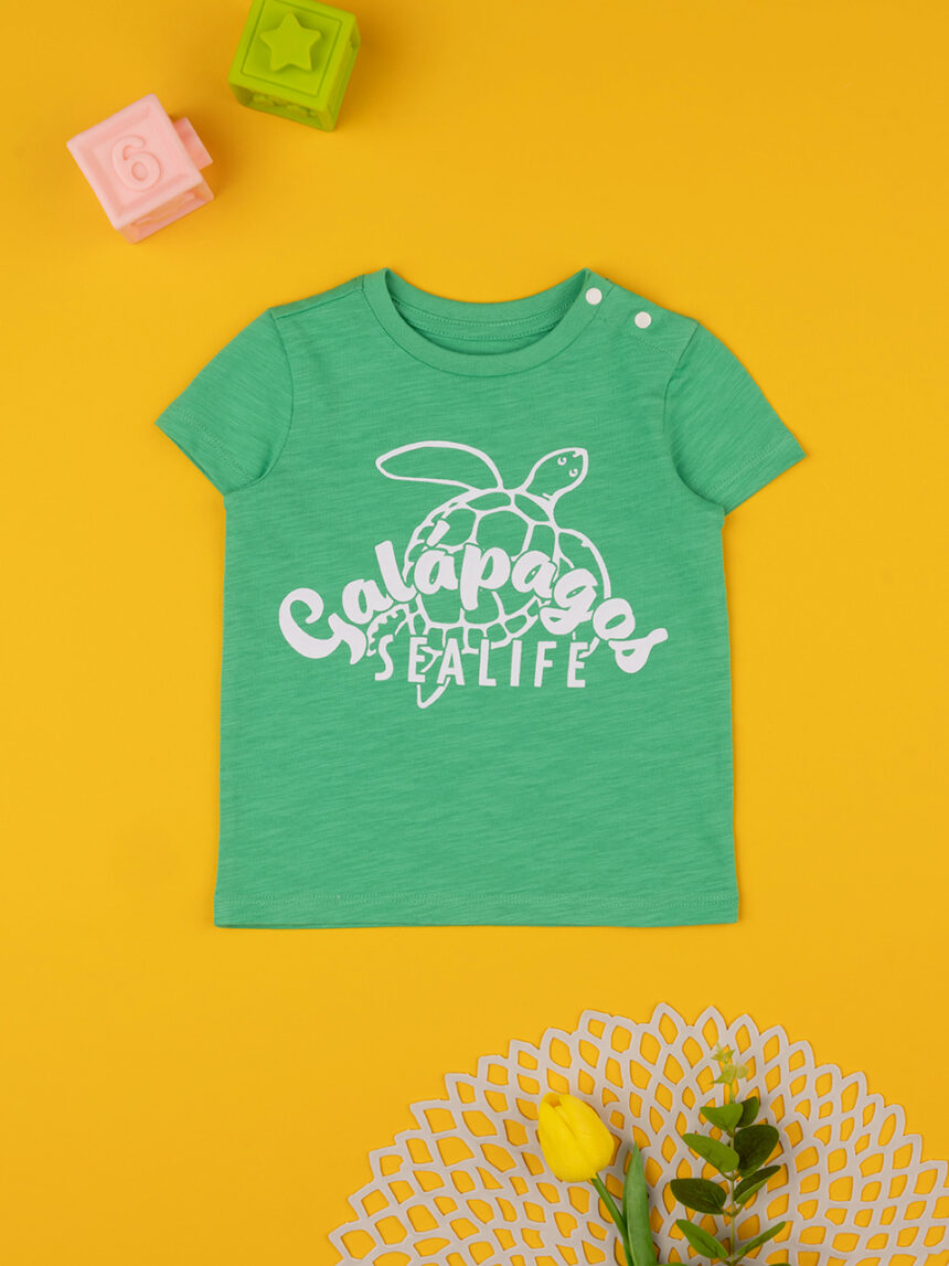 T-shirt bimbo verde "galapagos" - Prénatal