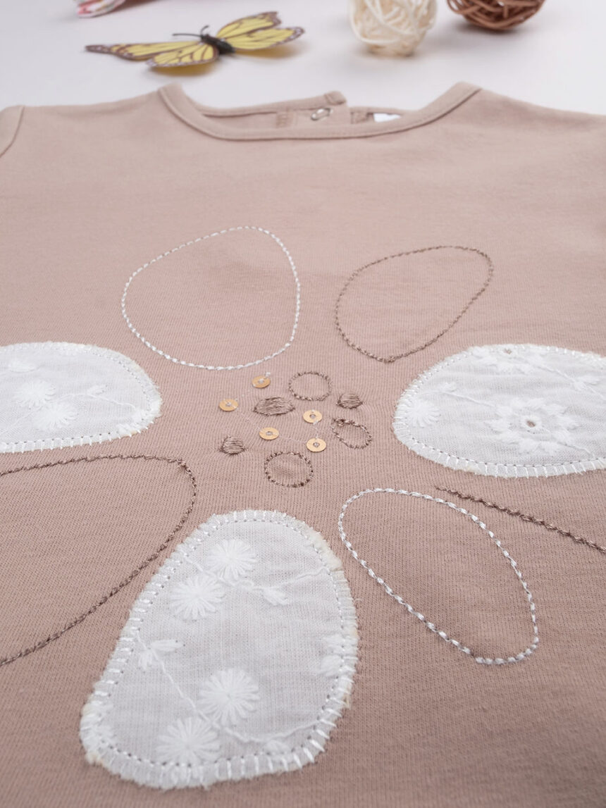 T-shirt bimba panna/marrone organic cotton - Prénatal