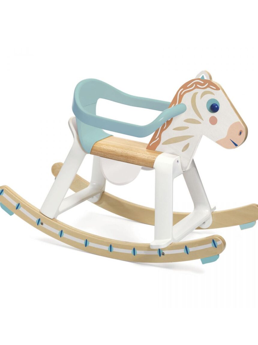 Cavallo a dondolo babycavali in legno e plastica - djeco - Djeco