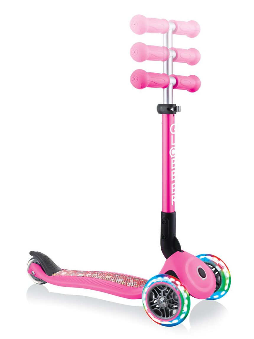 Globber - junior foldable fantasy light - pink flowers - Globber