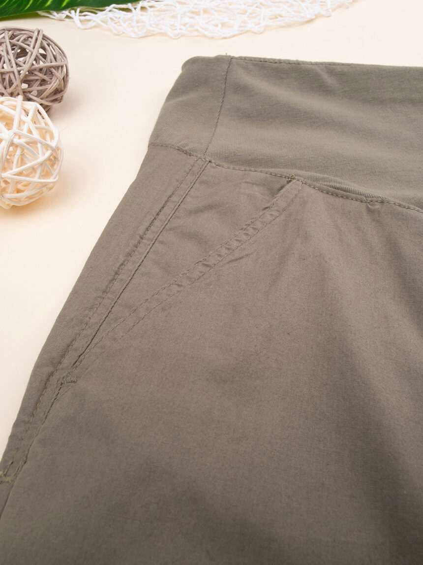 Pantaloni verdi premaman in popeline leggero - Prénatal