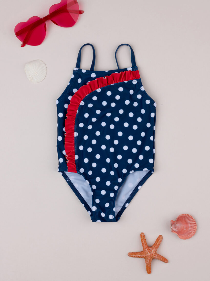 Costume intero bimba pois blu - Prénatal