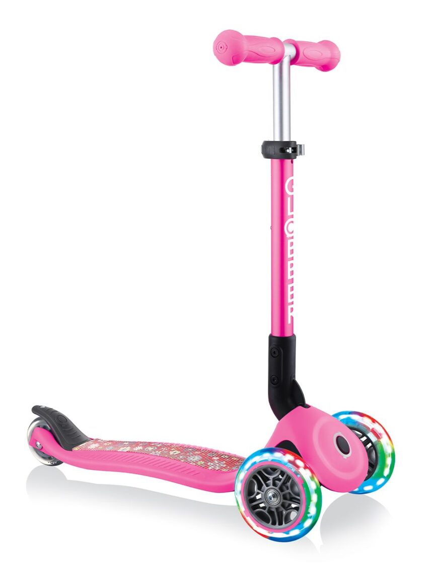 Globber - junior foldable fantasy light - pink flowers - Globber