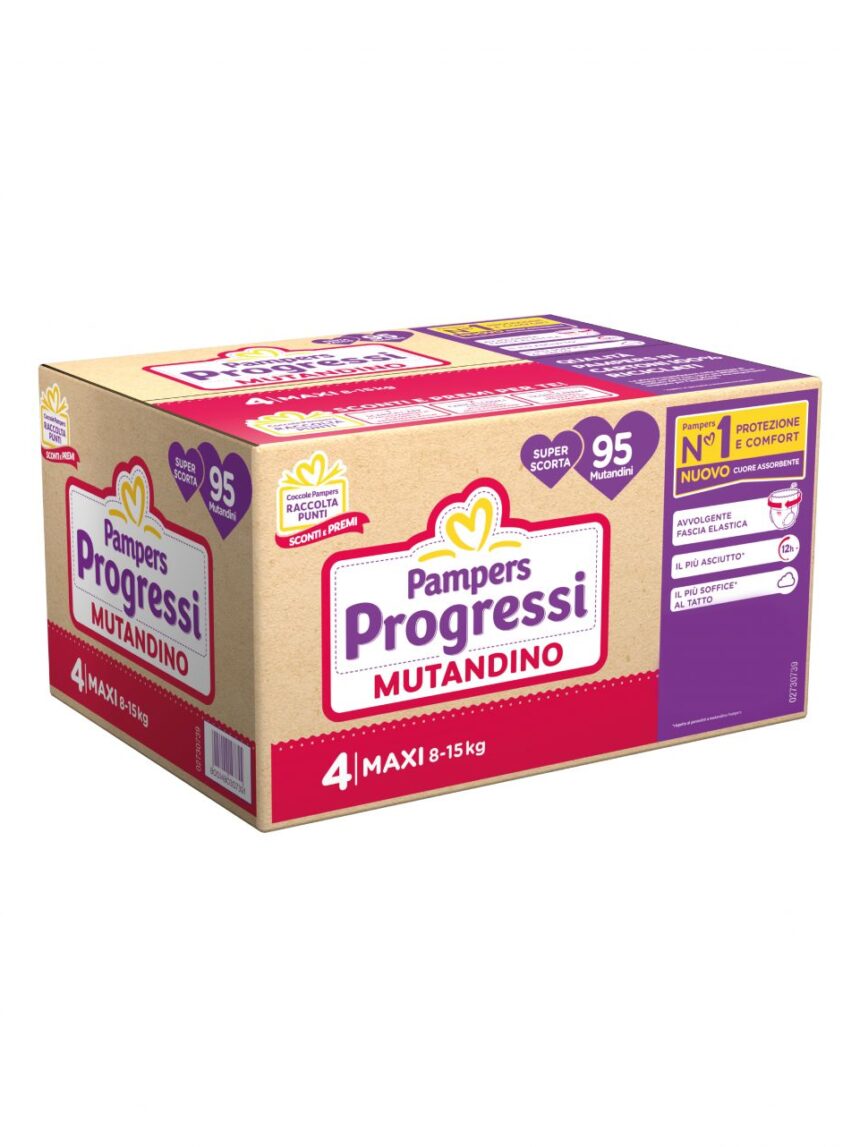Progressi mutandino taglia 4 maxi pacco scorta x95 - pampers - Pampers