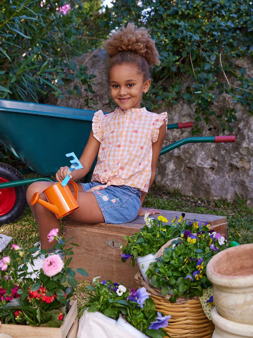 Camicia estiva bambina vichy popeline - Prénatal